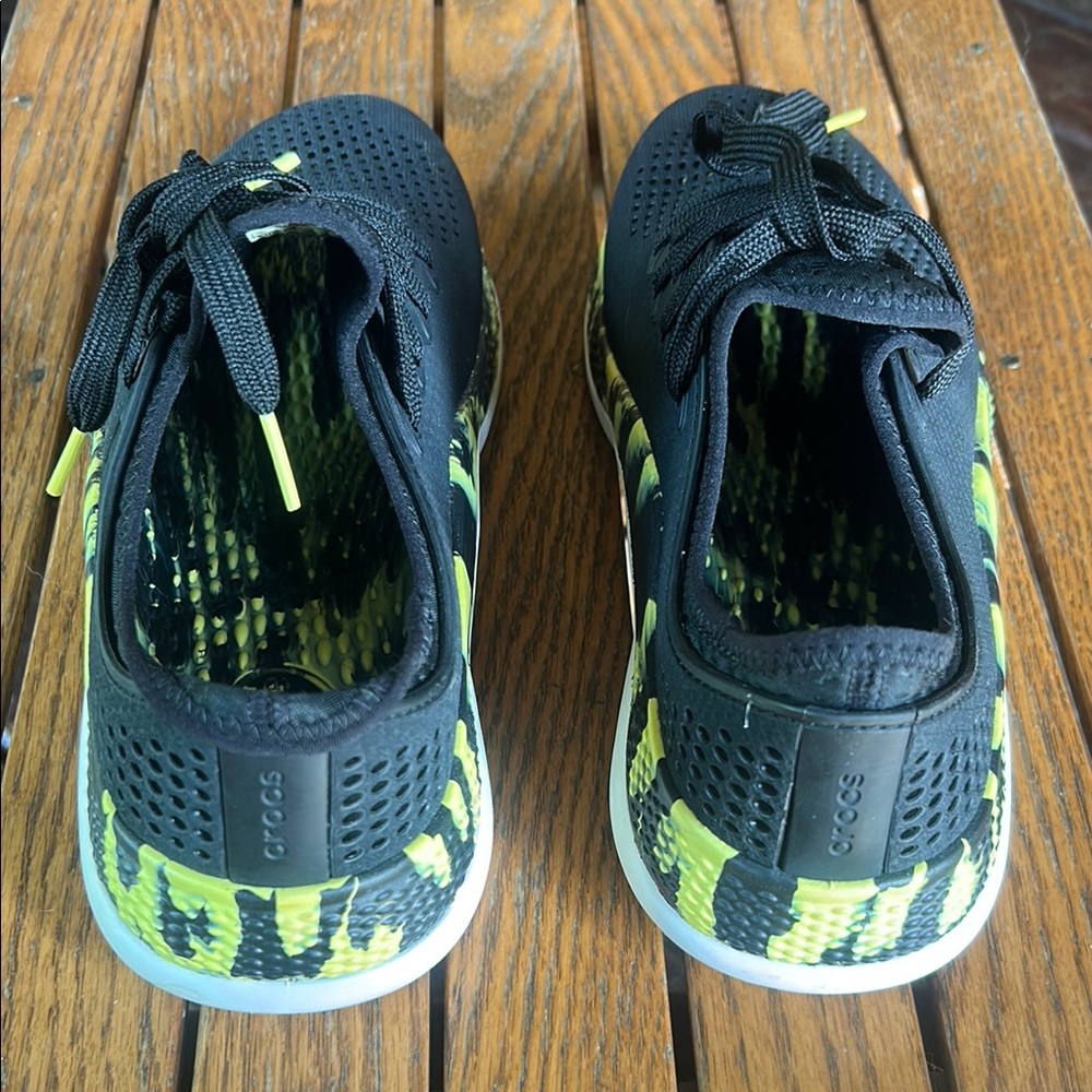 CROCS Black and Yellow Sneakers Athletic Style